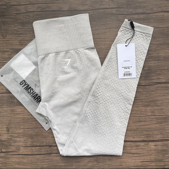 Gymshark Pants - Vital Seamless Leggings in Light Grey Marl